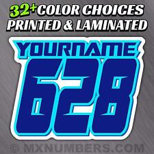 MX Number & Name Plate Decals Sticker Sliced Style Race ATV SX Dirt Bike Kart YZ picture