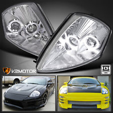 Clear Fits 2000-2005 Mitsubishi Eclipse LED Halo Projector Headlights Lamp LH+RH picture