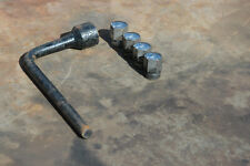 TRIUMPH TR7 FACTORY LUG WRENCH AND 4 LUG NUTS  ( WHEEL NUTS, SPARE TIRE WRENCH) picture