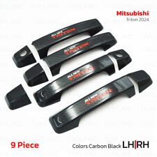 Set 4Dr Carbon + Red Handle Cover Trim For Mitsubishi Triton L200 2024 - 2025 picture