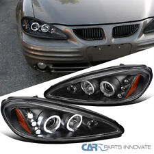 Fit Pontiac 99-05 Grand Am Black LED Halo Projector Headlights Driving Head Lamp picture