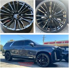 24'' inch Escalade Wheels fit Silverado Yukon Tahoe Gloss Black with Tires 2023 picture