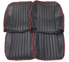 MGB Roadster and GT Pair of Seat Covers 1970 -1981 Leather look Black / Red picture