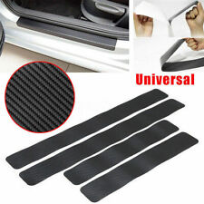 Black Carbon Fiber Scuff Plate Door Sill Cover Panel Step Protector Guard 4xt picture