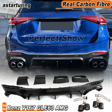 For Benz V167 GLE63 AMG SUV 21+ REAL CARBON Rear Bumper Diffuser Lip Exhaust Tip picture