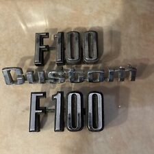Ford Truck F100 Metal Fender Emblems Pair OEM New Old Stock picture