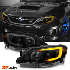 Fit 2008-2014 Impreza WRX LED DRL SWITCHBACK Black Smoke Projector Headlights picture