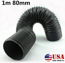 1m 80mm Cold Air Intake Hose Ducting Feed Pipe Flexible Black For Car Air Filter picture