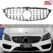 GT R Front Grille Grill W/Camera Hole Fit Mercedes W205 2015-2018 C250 C300 C200 picture