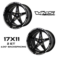 2 VMS RACING V-STAR REAR DRAG RACE RIMS WHEELS 17x11 FOR WIDEBODY DODGE DEMON picture