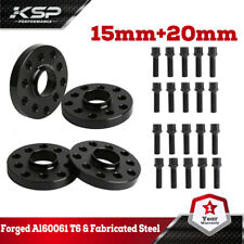 4x for Audi VolksWagen Staggered 15 MM & 20 MM Wheel Spacers 5x100 5x112 57.1 mm picture