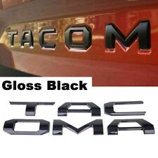 3D Raised Tailgate Insert Letters fit 2016-2022 Tacoma Badge Emblems GLOSS BLACK picture