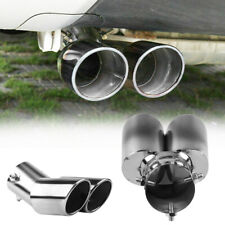 Universal Sport Dual Exhaust Pipes Muffler Trim Pipe Tail Tip Stainles Steel EOA picture