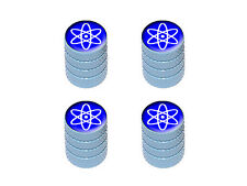 Atomic Symbol White Blue - Tire Rim Valve Stem Caps - Light Blue picture