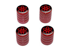 Atomic Symbol Black Red - Tire Rim Valve Stem Caps - Red picture