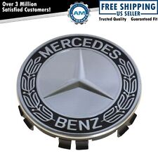 OEM Wheel Center Cap Black Laurel Wreath w/ Star for Mercedes Benz picture