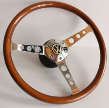 Steering Wheel Wood Chrome fits For VW Beetle 1200 1300 1302 1303 1600 1970-1979 picture