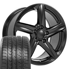 Satin Black 18 Inch Rims & Tires Fit Camaro C4 Corvette -C8 Z06 Style Wheel picture