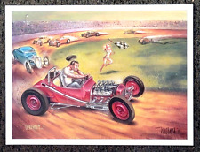 Out of Print Signed Keith WEESNER poster vtg FORD T Roadster Hot Rod FlatHead V8 picture