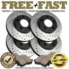 H0022 FRONT+REAR Drilled Brake Rotor Ceramic Pads FOR 2000 BMW E46 323iT Touring picture