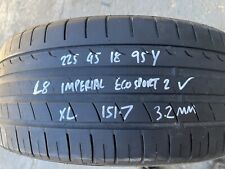 1x 225 45 18 Imperial EcoSport 2 95Y Tyre DOT 1517 3.2mm Extra Load XL Bargain picture