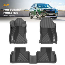 3W Floor Mats Liner for 2019-24 Subaru Forester Black Front Rear Set All Weather picture