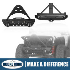 Hooke Road Stubby Front or Rear Bumper w/Tire Carrier for Wrangler Jeep JK 07-18 picture