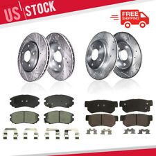 For 2007 2008 2009 Elantra Front & Rear DRILLED Brake Rotors + Ceramic Pads picture