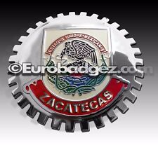 1 - NEW Chrome Front Grill Badge Mexican Flag Spanish MEXICO MEDALLION ZACATECAS picture