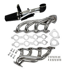 For Chevy GMC Avalanche Silverado Sierra Tahoe 4''Cold Air Intake+Exhaust Header picture