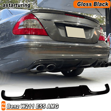 For Benz E-class W211 E55 AMG Sedan 2003-06 Gloss Black Rear Bumper Diffuser Lip picture