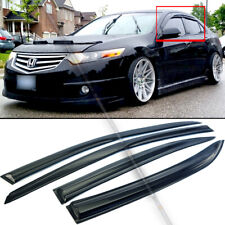 Fit 09-14 Acura TSX JDM Mugen Style 3D Wavy Black Tinted Window Visor 4 Pcs picture