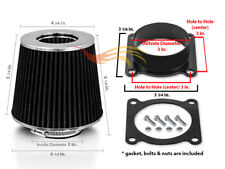 BLACK Cone Dry Filter + AIR INTAKE MAF Adapter Kit Fit For 00-06 Maxima I30 I35 picture