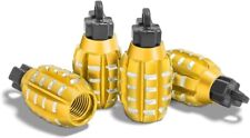 4x Yellow Creative Styling Tire Valve Stem Caps Covers Fits Universal picture