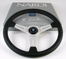 Nardi Steering Wheel Classic 360 mm Black Leather White Spokes picture