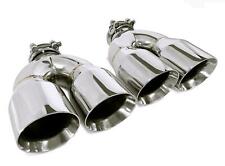 PAIR STAINLESS STEEL UNIVERSAL DUAL EXHAUST TIPS 3.5