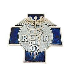 Unique Medical RN Registered Nurse Enamel Chrome Plated Grille Badge Medallion picture