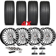 20 FIT FORD EXPLORER BLACK W/ CHROME LIP WHEEL TIRE PACKAGE SET NEW TWISTED picture