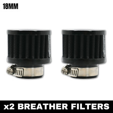 2PC 18MM Mini Air Filter Turbo Vent Crankcase Breather Valve Cover Black picture