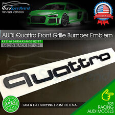 Audi Gloss Black Quattro Emblem Front Grill Bumper 3D Badge OE for A3 A4 A5 A6 picture