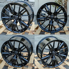 20 Gloss Black Wheels 20x10 +23 / 20x11 +43 Fit Chevrolet Camaro Chevy Set 4  picture