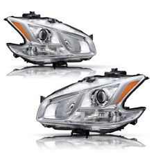 For 2009-2014 Nissan Maxima Sedan Chrome Halogen Headlights Lamps Left+Right picture