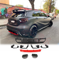 Rear Bumper Diffuser Lip +Exhaust Tips For Benz W176 A200 A250 A45 AMG 13-2018 picture