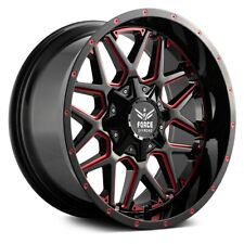 FORCE OFF-ROAD F14 Black Red Milled Accents 20x10 5x139.7 -12 Wheels Set of Rims picture