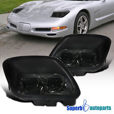 Fits 1997-2004 Chevy 97-04 Corvette C5 Smoke Dual Projector Headlights Lamps picture