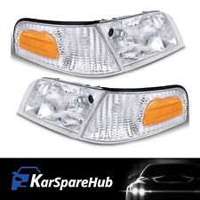 Fit For 1998-2011 Crown Victoria Headlights w/Corner Signal Lamps Left + Right picture