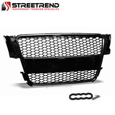 For 08-12 Audi A5 RS Honeycomb Mesh Front Bumper Grille Emblem Base Glossy Black picture