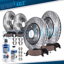 Front Rear Drilled Rotors + Ceramic Brake Pads for Ford Explorer Taurus MKS MKT picture
