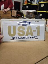 CHEVROLET USA-1 SEE AMERICA FIRST LOGO LICENSE PLATE. New In Package picture