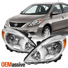 For 2012-2014 Nissan Versa Sedan Halogen Type Headlight OE Style Chrome Pair/Set picture